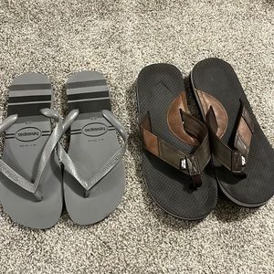 Men’s flip flop bundle! Size 13 havaianas and muk luk sport